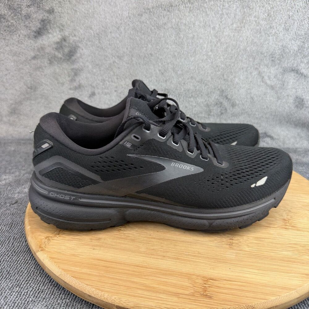 Brooks Ghost 15 Shoes Womens Size 8 Black Mesh Running Sneakers 1203801B020